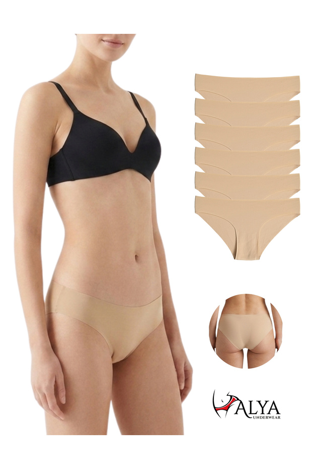 Basic Laser Cut Women's Bikini Panties Seamless Women's Slip - Ultra Stretchy and Comfortable 6-Pack # Izbırakmaz