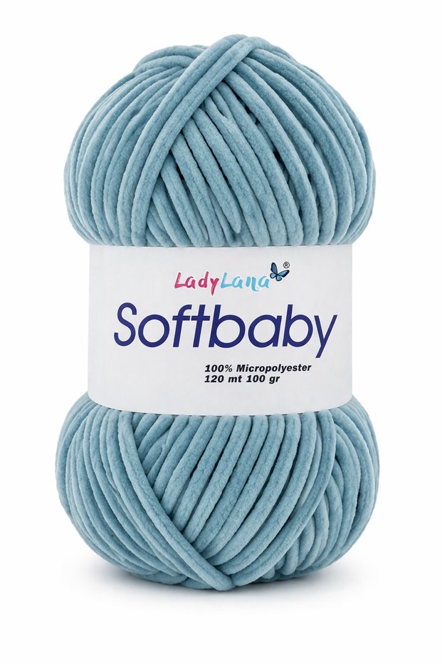 Softbaby (Velvet-Chenille) Hand Knitting Yarn 533 Azur