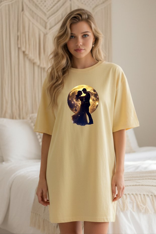 Plus Size Women Short Sleeve Crew Neck T-Shirt Dress Nightgown Comfy Cotton