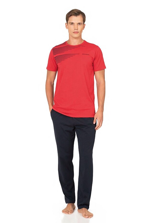 100% Cotton Combed Men's Pajama Set, Pocket Detail