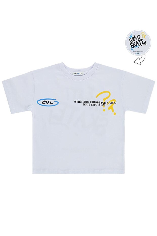 Great Skate Printed T-Shirt for Ages 10-13 - White