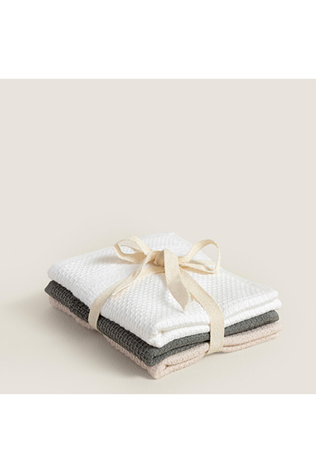Sobeska 100% Cotton 3-Piece Hand Towel Set 30X40 cm