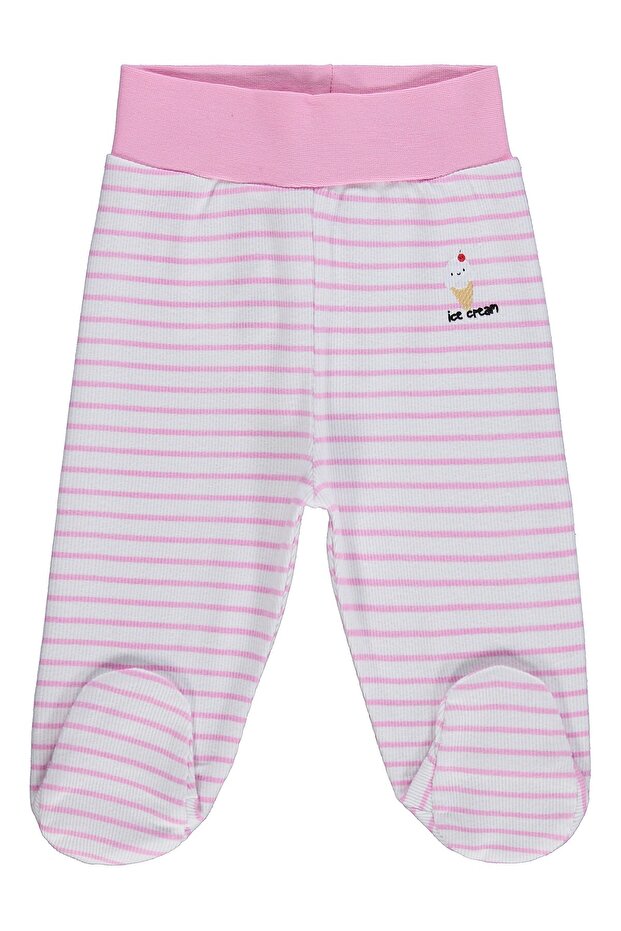 Striped Print 1-9 Months Single Bottom Baby - White
