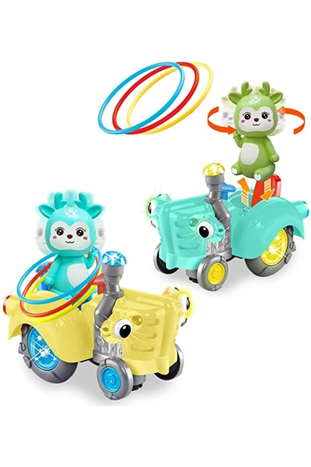 Happy Little Deer Musical Crawling Toy | 360° Rotating, Lights, Bump & Go Kids 3+