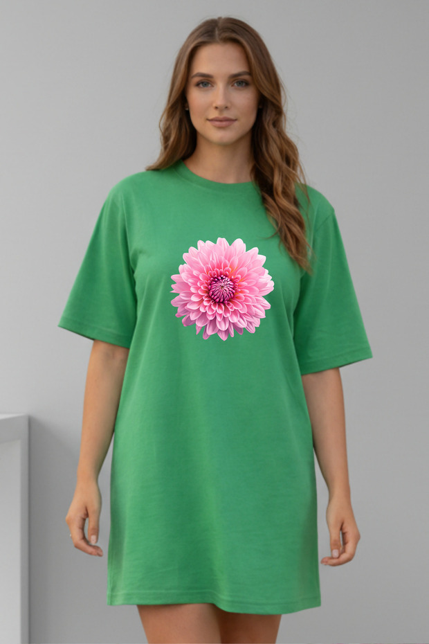 Plus Size Women Short Sleeve Crew Neck T-Shirt Dress Nightgown Comfy Cotton