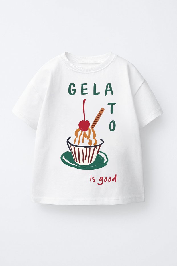 Unisex Kids Oversize Gelato Printed T-Shirt