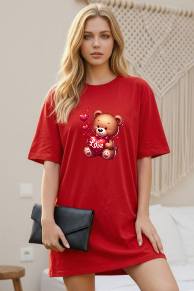 Plus Size Women Short Sleeve Crew Neck T-Shirt Dress Nightgown Comfy Cotton