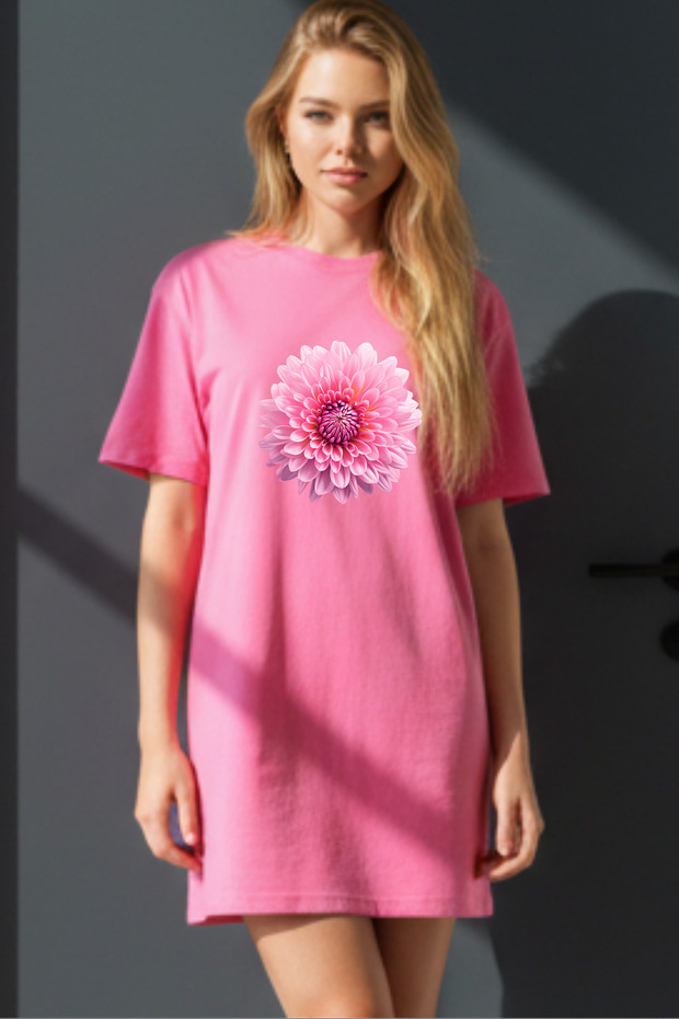 Plus Size Women Short Sleeve Crew Neck T-Shirt Dress Nightgown Comfy Cotton