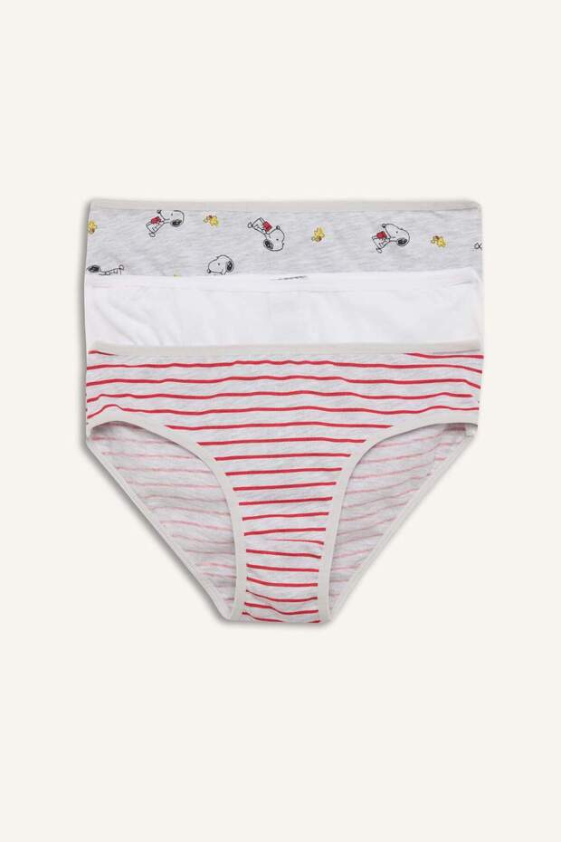 Snoopy Printed Combed Cotton 3-Piece Slip Panties for Girls H0183A826Sp