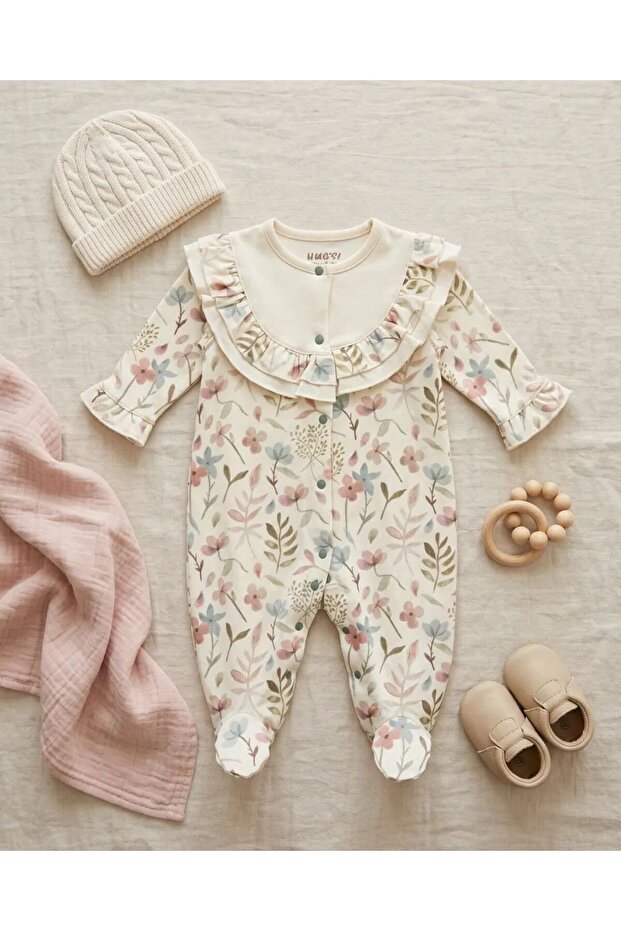Girls' Bootie Romper and Headband - 100% Natural Cotton