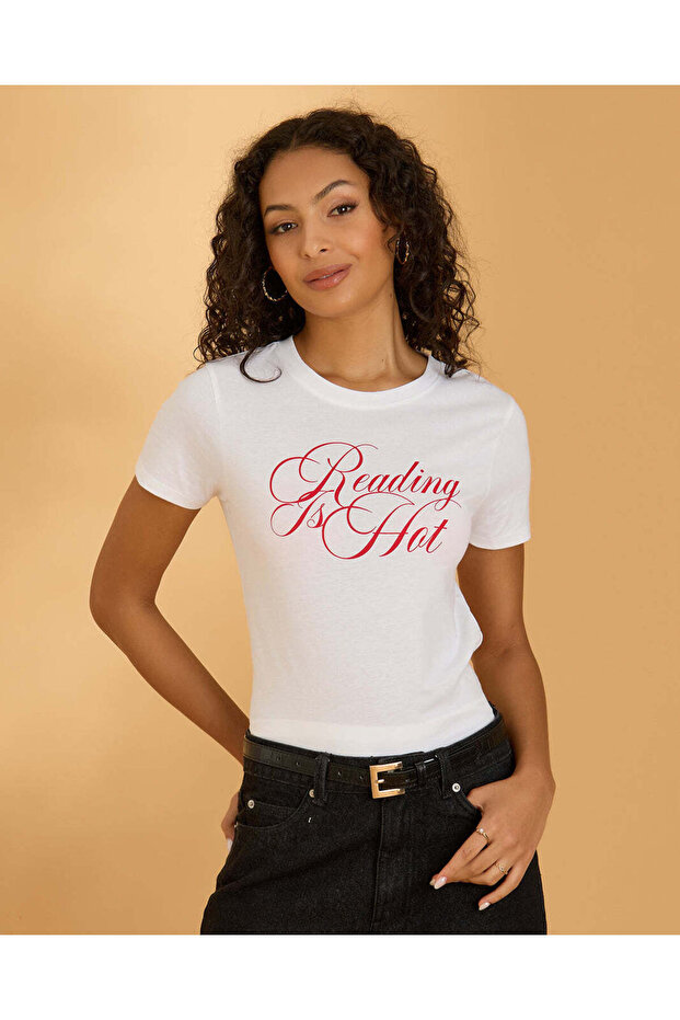 Women White Graphic Print T Shirt
