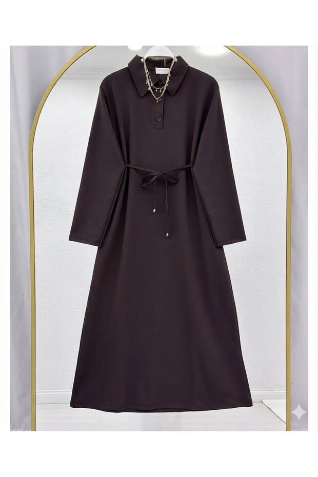Women's Polo Collar Lace-Up Dress