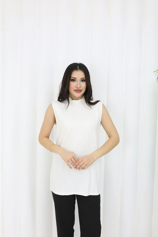 Half-Throat Zero Sleeve Short Combed Cotton Underwear
