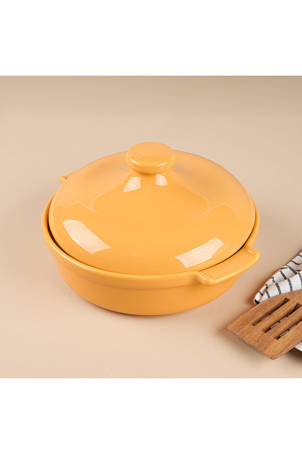 وعاء فرن كارنيياريك بغطاء من إليسا، أصفر، 25 سم