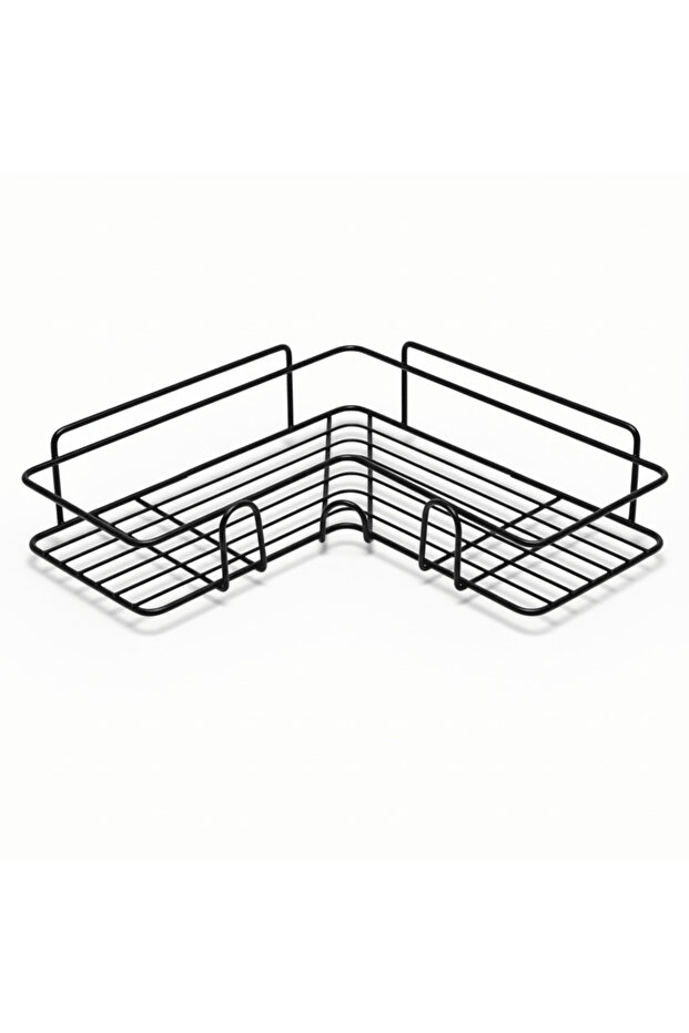 Metal Corner Shelf 26 cm*26 cm*4.5 cm, Black