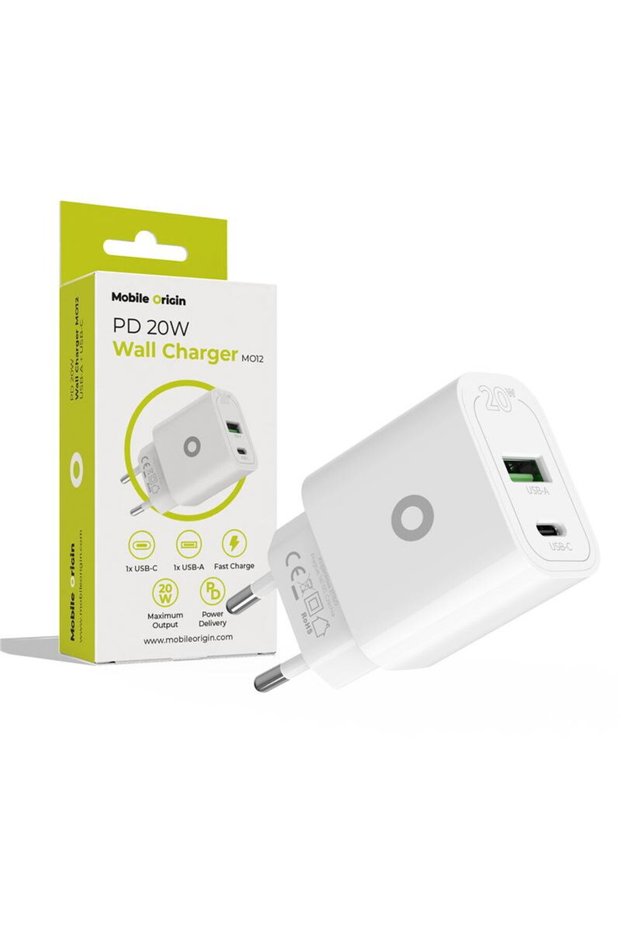 1xUSB-A + 1xUSB-C PD 20W Alb