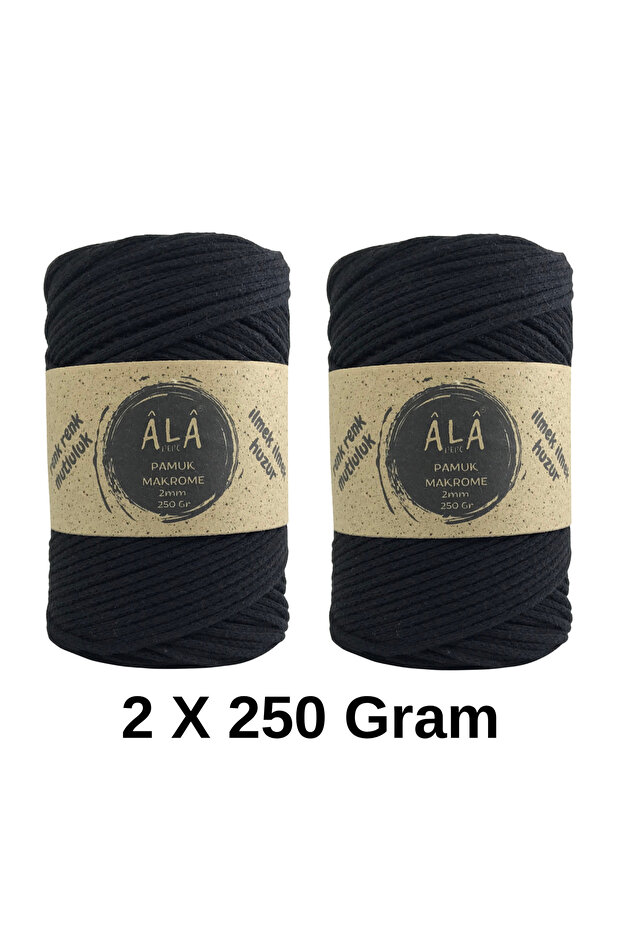 2 Pieces of Cotton Cotton Macrame Cord 2mm Chain Macrame Bag Cord 250 Grams 2 X 250 Gr (Total 500 Grams)