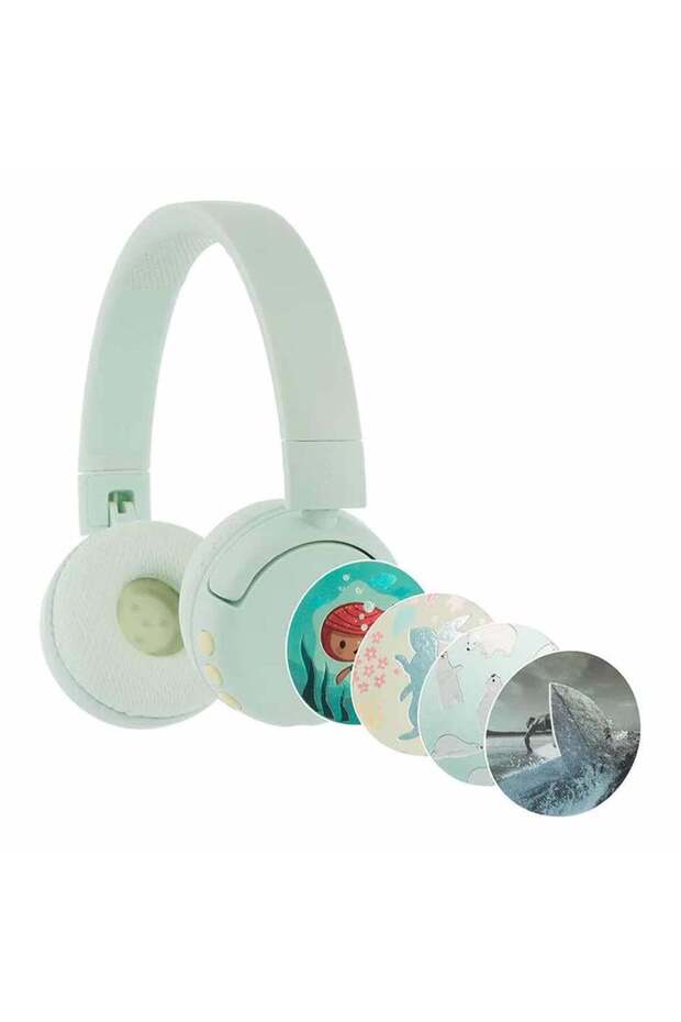BuddyPhones POP Fun Bluetooth Wireless Headset, Volume-Limiting,Kids Safe,White