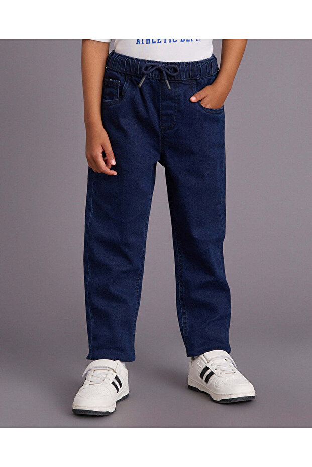 Boys Navy 5 Pocket Pullon Jeans