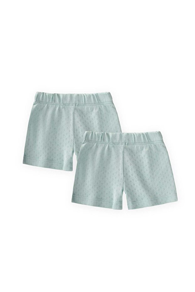 Double-Layered Girls' Boxer Shorts 2-9 Years Mint Green