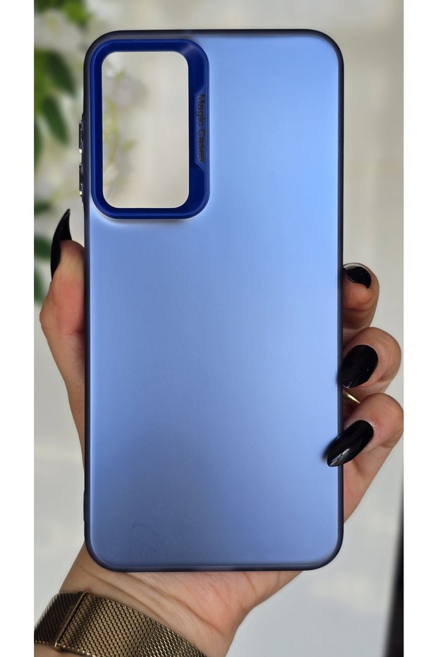 Samsung Galaxy A16 Compatible Blue Color Gradient Matte Silicone Case with Camera Frame Luxury Electro