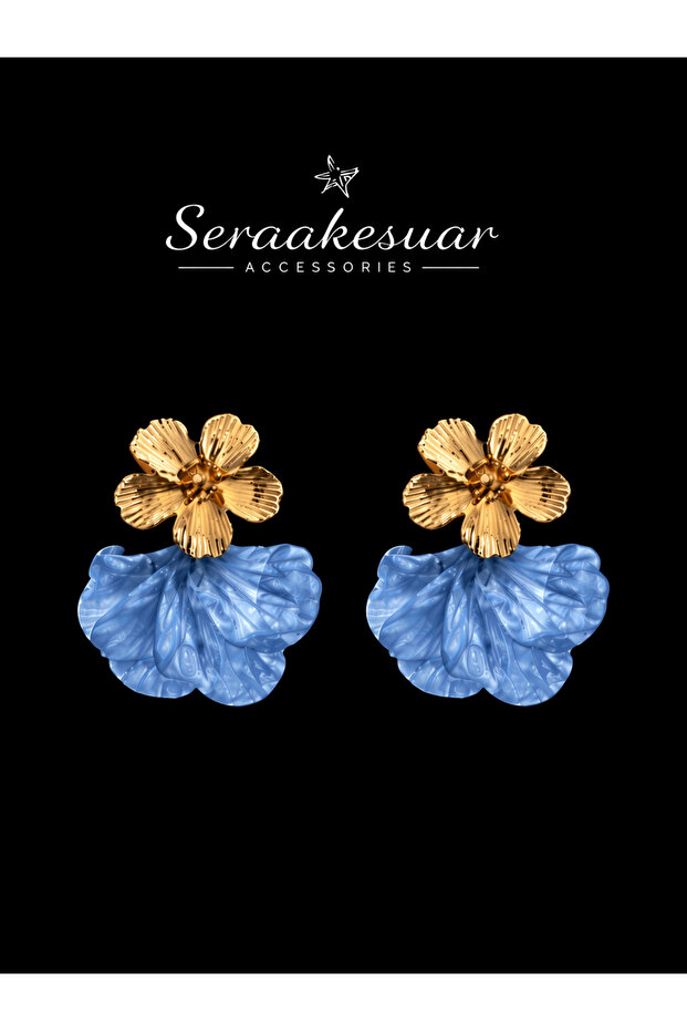 Blue Floral Earrings