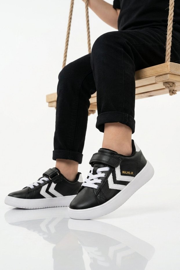 Black Velcro Lightweight Skin Unisex Children's Sports Shoes 900869 Hml Malmo Jr
