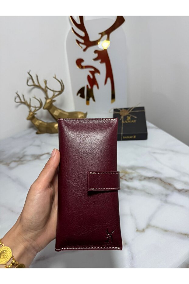 Viral Genuine Crazy Leather Unisex Wallet with Phone Compartment - Handheld Portfolio