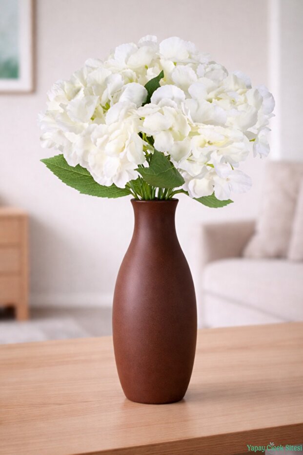 Artificial Hydrangea Bunch 5 Branches Cream