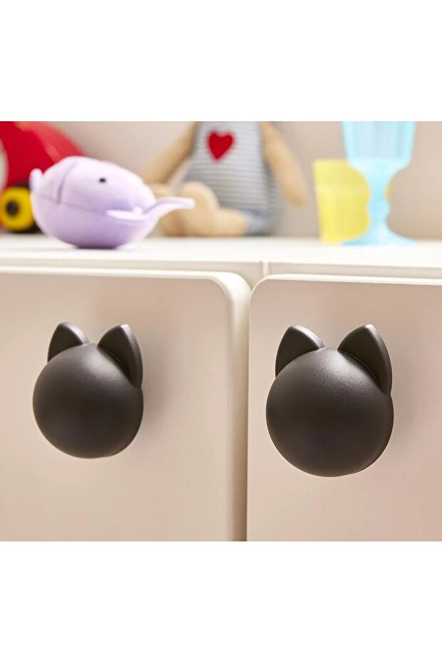2 Pieces Children's Room Cabinet Handle Diameter 3.8 cm Set of 2 Drawer Shaped Cabinet Knob Anthracite 006513
