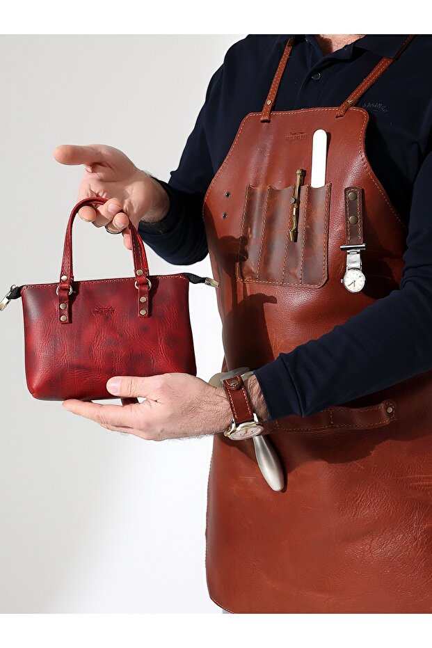 Mini Tote Genuine Leather Stylish Practical Minimal Bag. Birthday & Mother's Day & Valentine's Day Gift