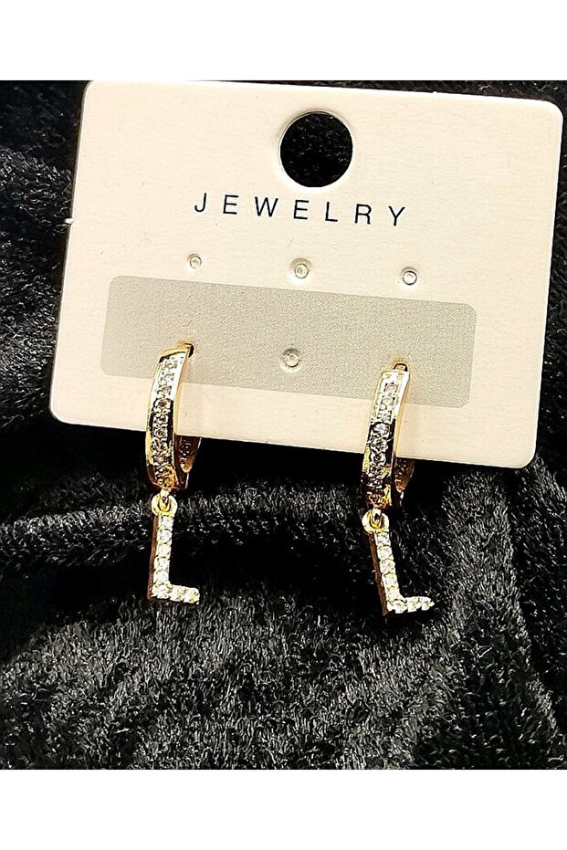 Luxury Design Earrings with Letter''L'' Colorful Steel Figures
