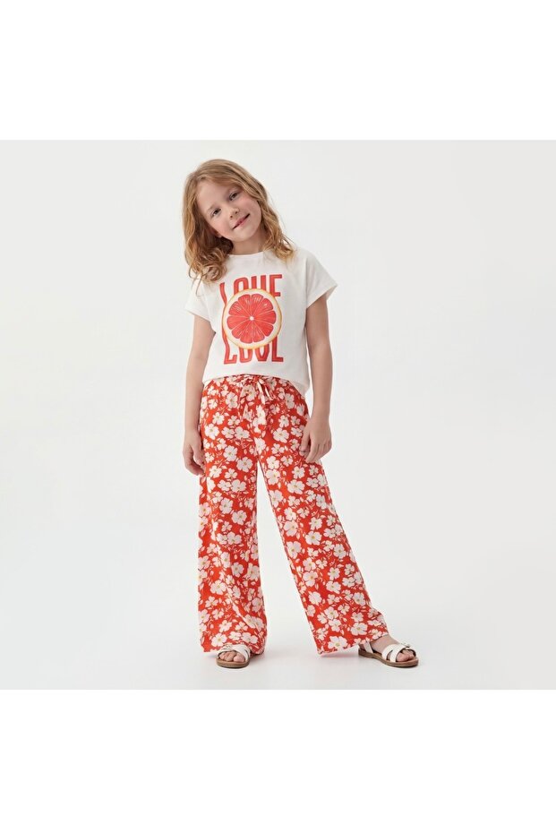 Girls' Loose-Ended Short Sleeve Set