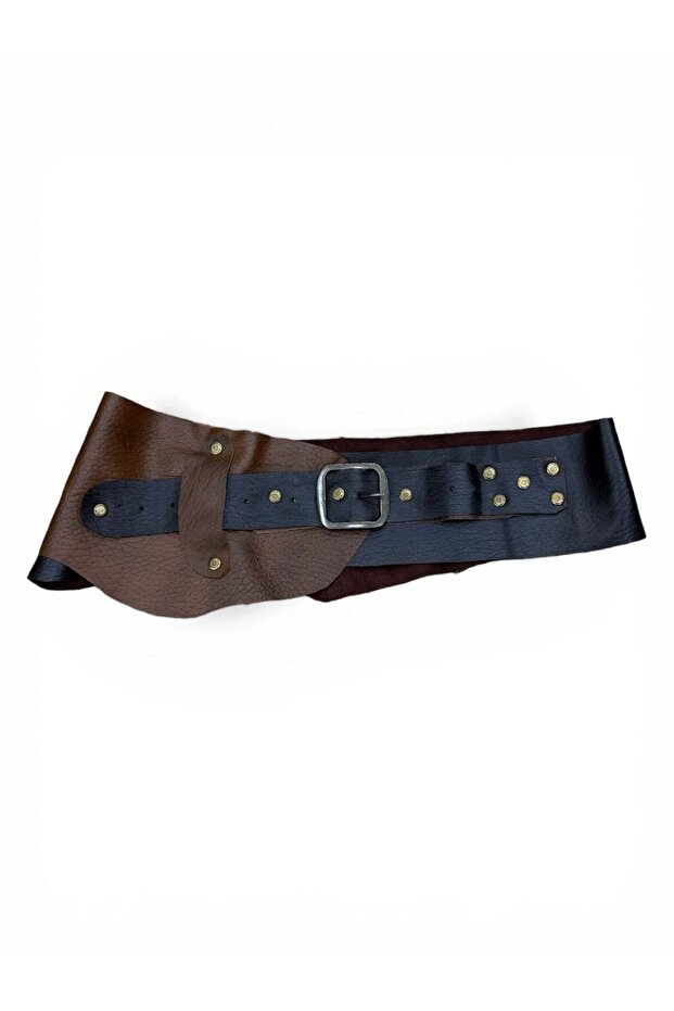 Western Aurenza Dual Tone Design Genuine Leather Belt - Boho Chic Style