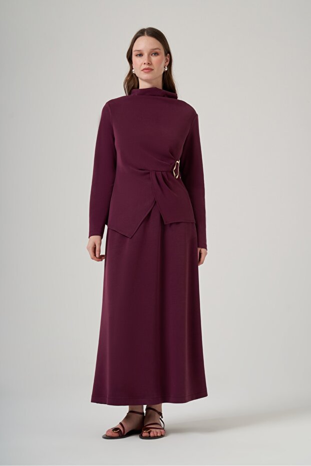 1080 Waist Drawstring Detail Skirt Suit
