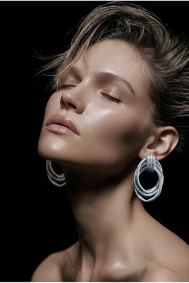 Figured Silver Color Special Design Earrings