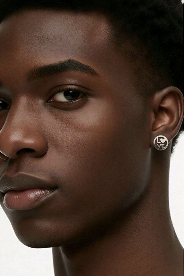 Steel Figured Fixed Earrings