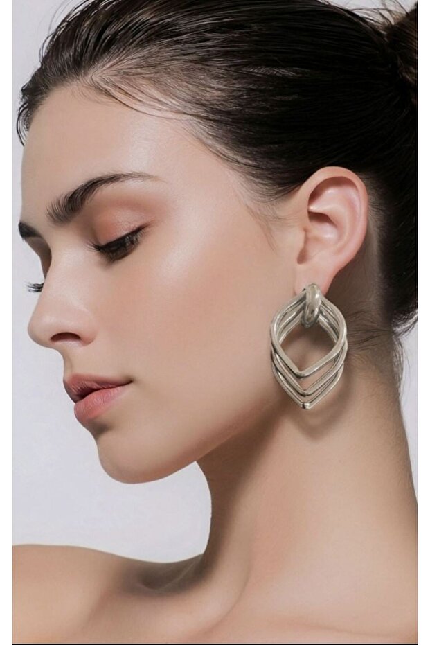 Figured Silver Color Special Design Earrings