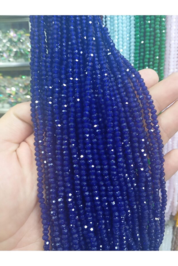 خرز زجاجي كريستالي 4 مم 10 خيوط