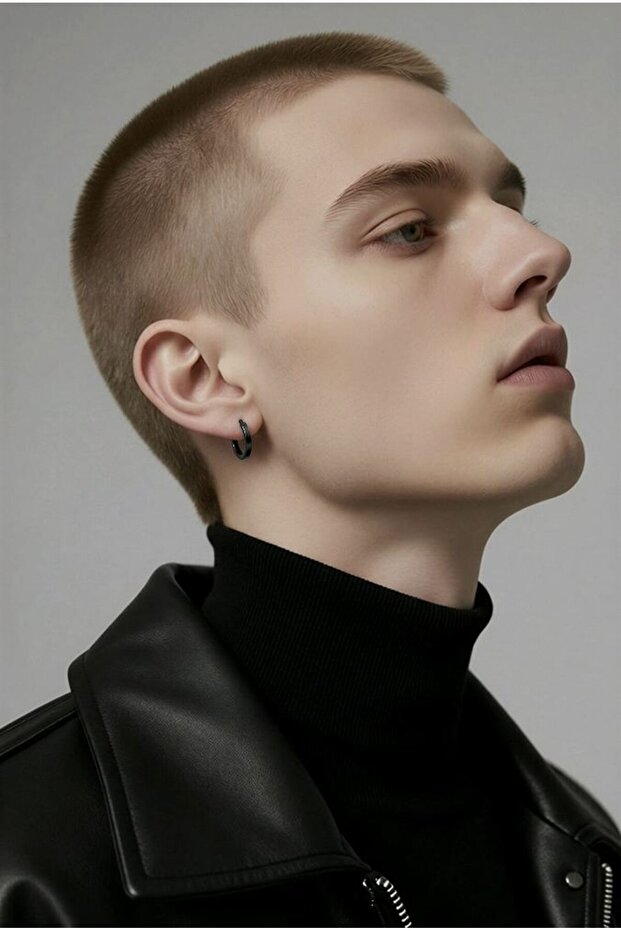 1.3 cm Diameter Steel Hoop Earrings