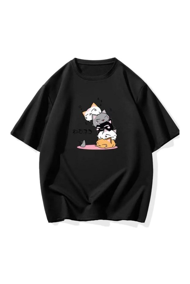 Calle Unisex Black Oversize Printed T-Shirt Streetwear Comfortable Fit Daily Premium