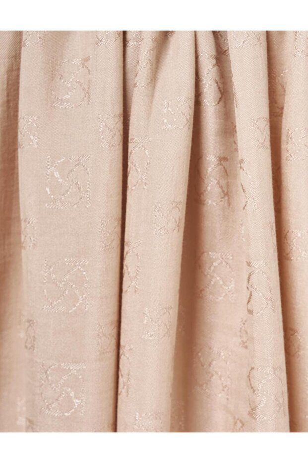 Monogram Pattern Lyocell Shawl Stone - 2