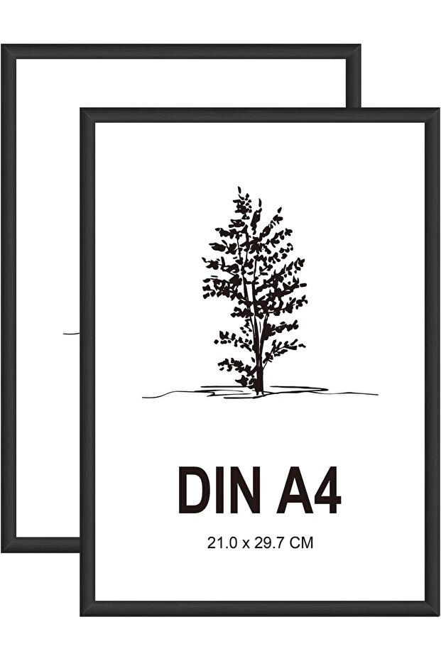 إطار صور A4، عبوة من قطعتين، مقاس 21x30 سم، إطار صور من الألومنيوم الأسود، إطار شهادات