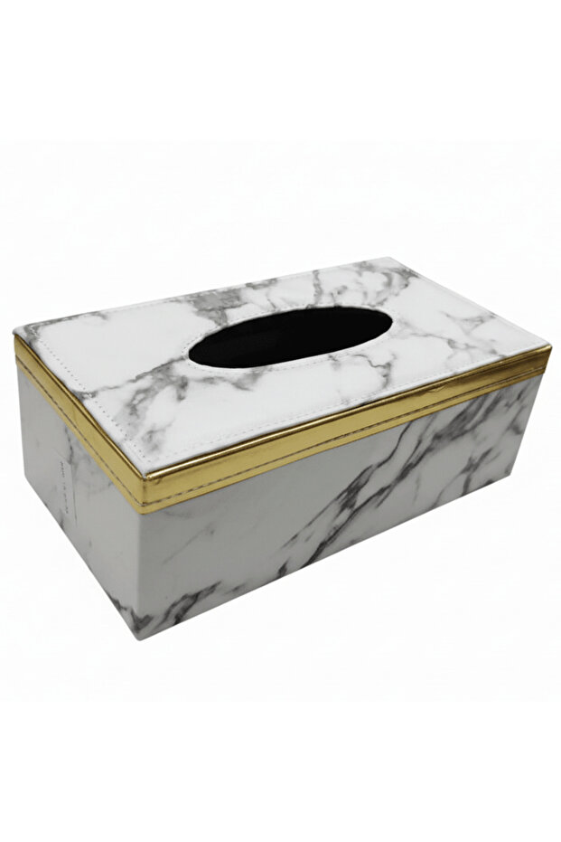 Marble Pattern PU Leather Tissue Box Holder