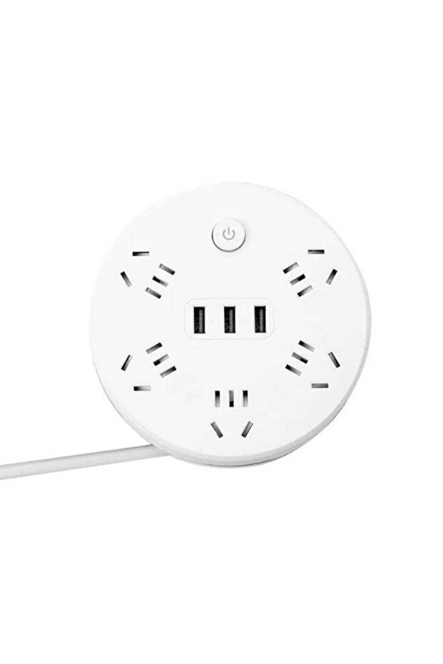 Round Power Strip with Integrated USB Charging