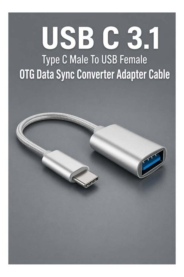 كابل محول OTG من USB C 3.1 نوع C ذكر إلى USB أنثى | محول مزامنة البيانات