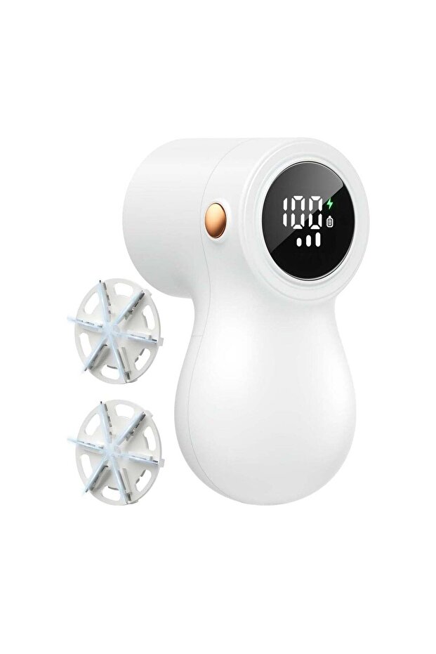 Rechargeable Fabric Shaver,3 Stainless Steel 6-Leaf Blades,Electric Lint Remover,Digital Display