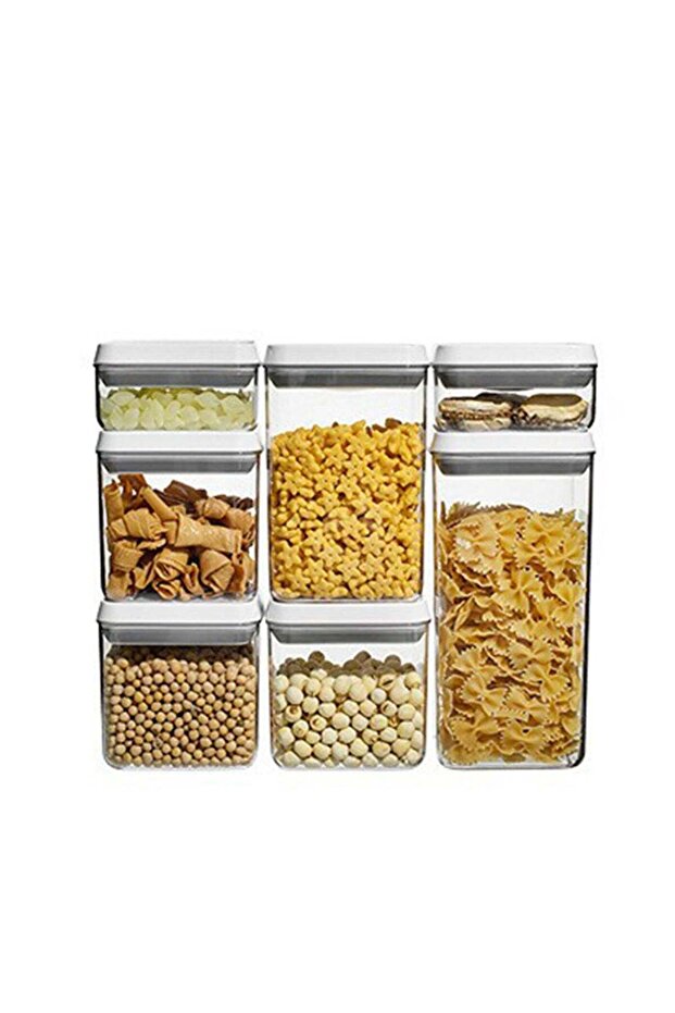 7-Piece Stackable Airtight Food Containers,BPA-Free,One-Button Open
