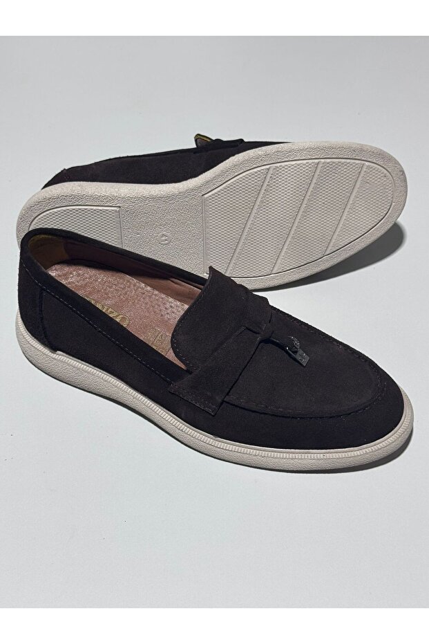 Brown Summer Suede Leather Men's Loafer Shoes