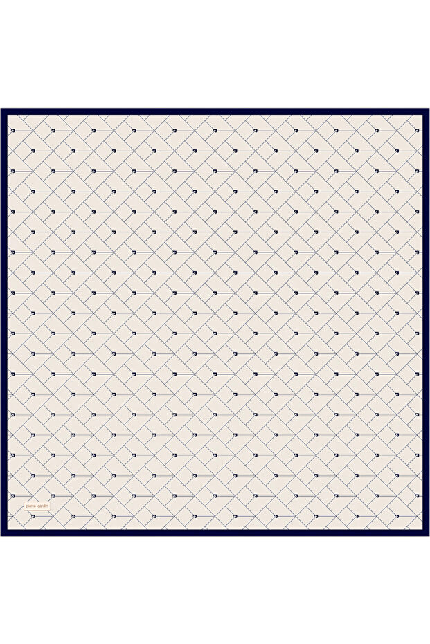 وشاح حريري كريمي 90×90 من قماش التويل
